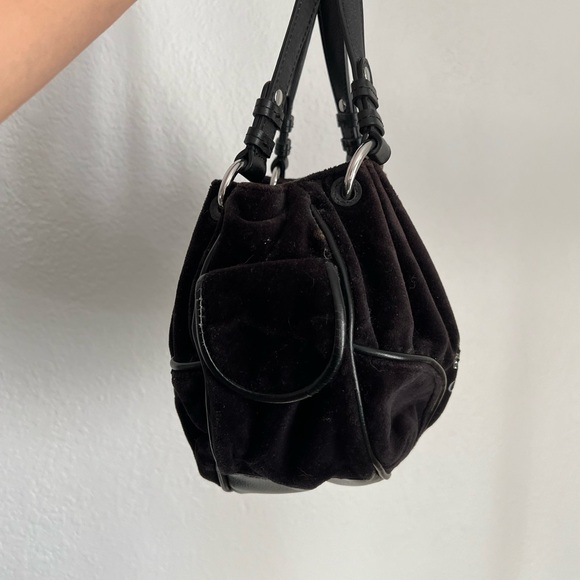 Juicy Couture Black Velvet Hobo Bag - Picture 4 of 7